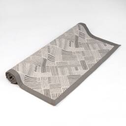 Grey Cotton Rug, Stripe Print, Mid Century Modern, Sizes Available - thumbnail 2
