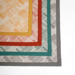Grey Cotton Rug, Stripe Print, Mid Century Modern, Sizes Available - thumbnail 4