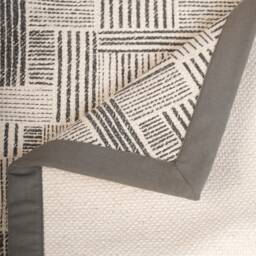 Grey Cotton Rug, Stripe Print, Mid Century Modern, Sizes Available - thumbnail 3