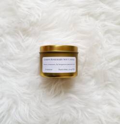 Lemon Rosemary Soy Candle, Vegan Detox Travel Essential Oil Housewarming Gift, Aromatherapy Gift - thumbnail 1
