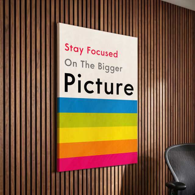 stay Focused On The Bigger Picture Quote Motivational Inspirational, Framed Canvas Wall Art Poster Print, Home Office & Room Decor, Gift - image 1