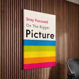 stay Focused On The Bigger Picture Quote Motivational Inspirational, Framed Canvas Wall Art Poster Print, Home Office & Room Decor, Gift - thumbnail 1