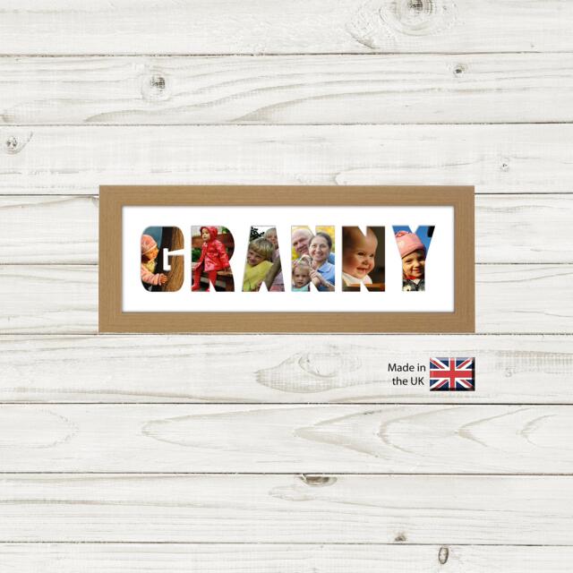 Granny Photo Frame Personalized Picture Collage, Wall Decor - 20x8 Inch Single Mounted 14035A - image 1