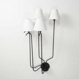 Wall Light Contemporary Matte Black Multi Fixture, Artistic Minimalist Lamp With Elegant White Shades, Modern Nordic Interior Lighting - thumbnail 4