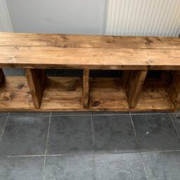 Rustic Reclaimed Wood Kallax Unit/Tv Stand/Sideboard, Bespoke Handmade Furniture - thumbnail 2