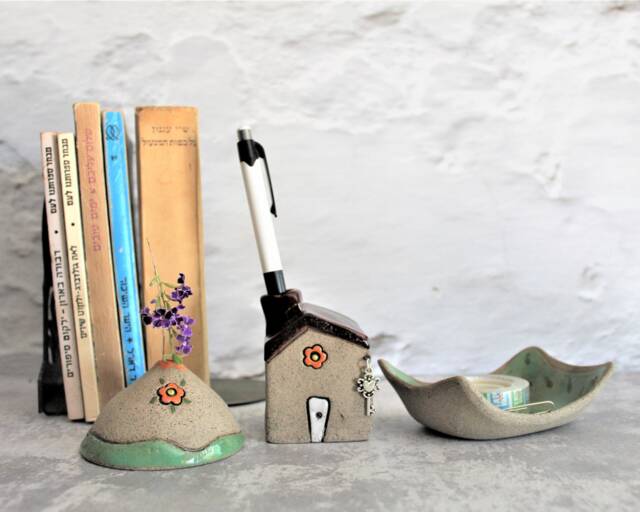 Ceramic Office D??cor, Boss Gift, Home Sculpture, Ornament, Whimsical Table Decoration, Set Of 3, Gift From - image 1