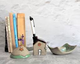 Ceramic Office D??cor, Boss Gift, Home Sculpture, Ornament, Whimsical Table Decoration, Set Of 3, Gift From - thumbnail 1