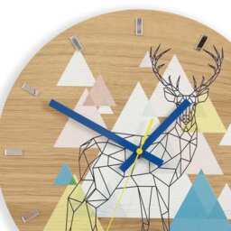 Large Wood Wall Clock, Oak, 13, 19Inch, Gift, Unique Wall Geometric Modern Silent, Decor - thumbnail 2