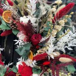 Dried Flower Christmas Wreath, Luxury Winter Design. A Dried Floral Festive Door Wreath, Decoration To Keep Or Gift. Not A Kit - thumbnail 2
