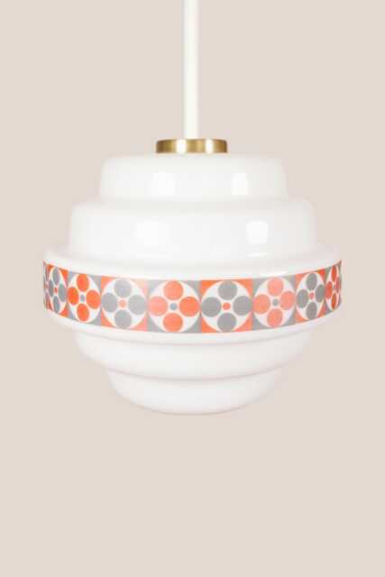 Monika Vintage Pendant Light Mcm Hanging Handcrafted Glass Lamp Retro Ceiling Fixture Yugoslavia Gold Brass - image 1