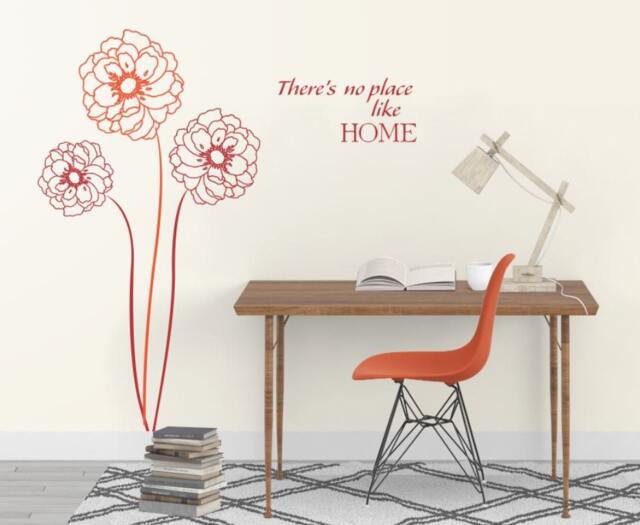 Quote Decal Flower Decals For Walls Stickers Family Room Wall Bedrooms Stick On Art - Modern Sd 063 - image 1