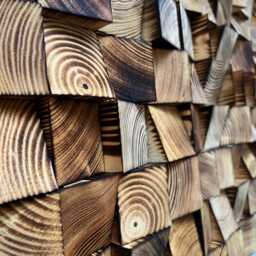 Handmade Wood Wall Art - Geometric Sound Diffuser Reclaimed Sculpture - thumbnail 4