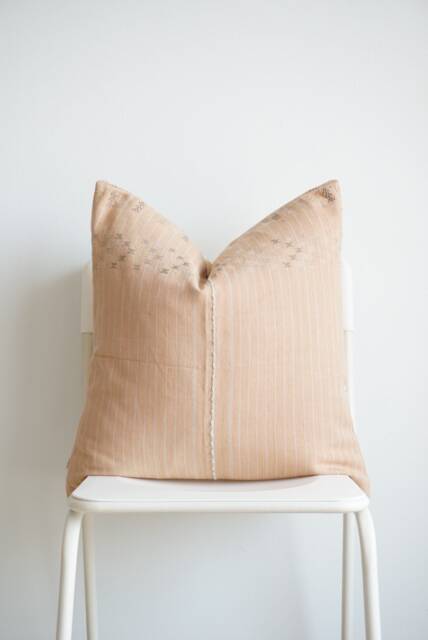 "Handwoven Karen Ethnic Pillow Cover Vintage Tribal Hemp - 22"" X 22" - image 1