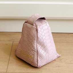 Hand Made Luxury Door Stop in Baby Pink Leather, Out Of Filled With Sand. Cute & Practical. Great Gift - thumbnail 2