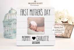 First Mothers Day Gift Picture Frame Personalized For New Mom, 2026 Mother's Day, Frame, Gift - thumbnail 1