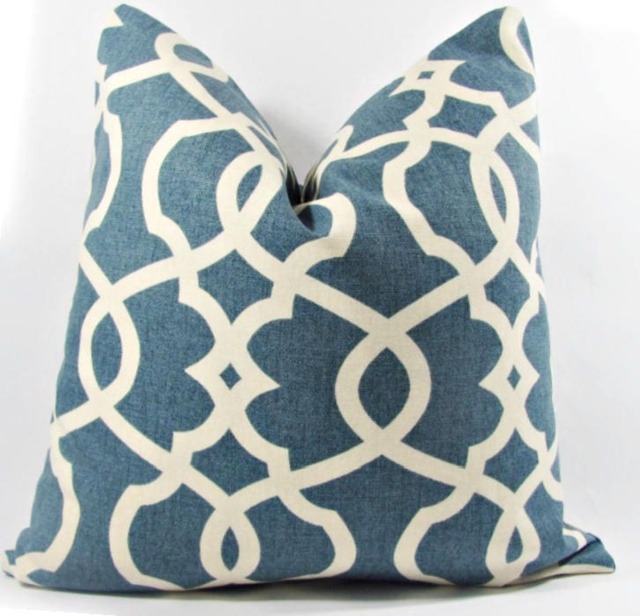 "Blue Emory Decorative Pillow Cover.10"", 14"" 16"", 17"", 18"", 20"", 22"", 24"", 26" - image 1