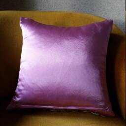 Hand Crochet Pillow Cover Gray & Pink Decorative Knit Pillowcase - thumbnail 3