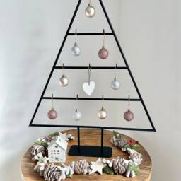 Christmas Tree - Standing Metal Ornament Decoration Table Top - thumbnail 4