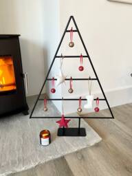Christmas Tree - Standing Metal Ornament Decoration Table Top - thumbnail 1