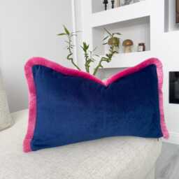William Morris Fringed Cushion Cover Mid Century Pillow Pink Fringe Lumbar - Any Custom Size - thumbnail 3