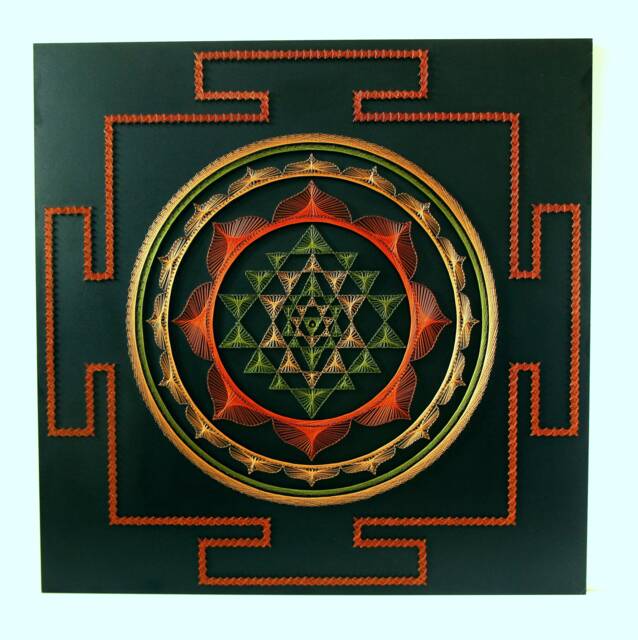 Sri Yantra String Art Sacred Geometry Meditation Wall Art Home Decor D??cor Mandala Zen 3D New Age Spiritual Gift, Yoga - image 1