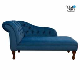 Handmade Chesterfield Chaise Longue Aqua Velvet Buttoned Daybed - thumbnail 2