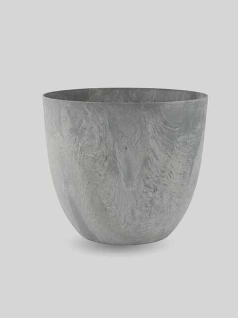 Artstone Bola Eco-Friendly Plant Pot - Recycled Plastic & Stone, Grey, D28cm, Pot With Drainage System - image 1