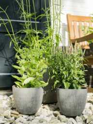 Artstone Bola Eco-Friendly Plant Pot - Recycled Plastic & Stone, Grey, D28cm, Pot With Drainage System - thumbnail 3