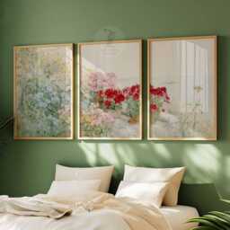 Impressionist Floral Garden Art Prints, Botanical Wall Decor Set Of 3 - thumbnail 4