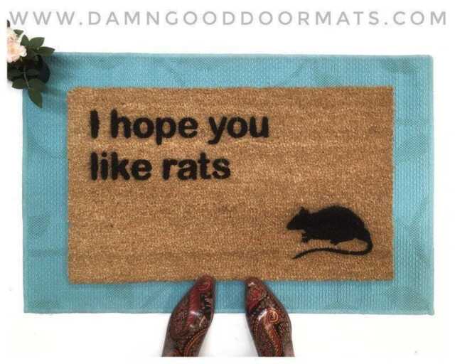 I Hope You Like Rats Doormat, Gothic Halloween Decor - image 1