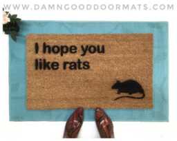 I Hope You Like Rats Doormat, Gothic Halloween Decor - thumbnail 1