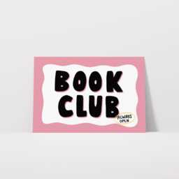 Book Club Print, Retro Typography Poster For Nook, Bookish Wall Decor, Unframed - thumbnail 2