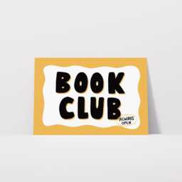 Book Club Print, Retro Typography Poster For Nook, Bookish Wall Decor, Unframed - thumbnail 3