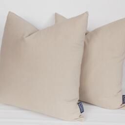 Set Of 2 Beige Cotton Canvas Pillow Covers Decorative Throw Pillows - thumbnail 3