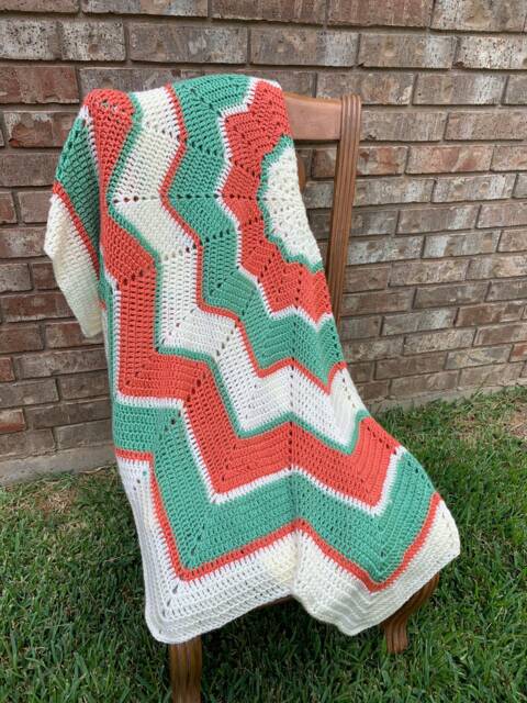 Hand Crocheted Ripple 12 Star Blanket - image 1