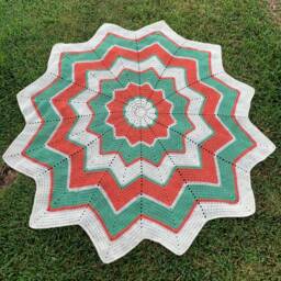 Hand Crocheted Ripple 12 Star Blanket - thumbnail 2