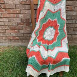 Hand Crocheted Ripple 12 Star Blanket - thumbnail 3