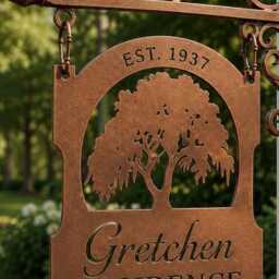 Metal Signs Personalized Family Name Tree Sign Live Oak Address Plaque Realtor Closing Gift Dad Christmas Housewarming Wall Art Outdoor Home - thumbnail 3