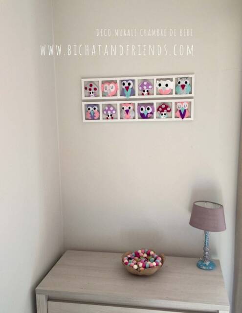 Frame Wall Decor Girl Room - Toned Pink Lilac Gray - image 1
