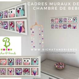 Frame Wall Decor Girl Room - Toned Pink Lilac Gray - thumbnail 3