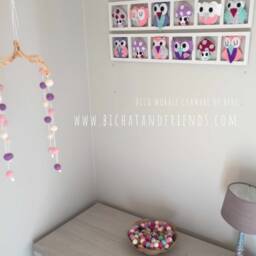 Frame Wall Decor Girl Room - Toned Pink Lilac Gray - thumbnail 2