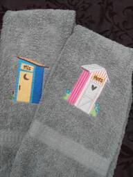His & Hers Outhouse Hand Towel Set - thumbnail 1