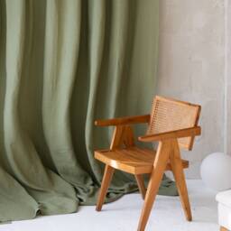 Extra Wide 274cm/107Inches Linen Curtains. Olive Green Color Long Drapery. Large Curtains in Various Colors. Custom Size Linen - thumbnail 3