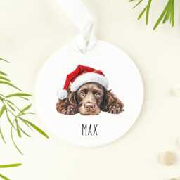 Personalised Cocker Spaniel Ceramic Ornament, , Christmas Tree Decoration, Bauble, Perfect Gift For The Tree - thumbnail 3