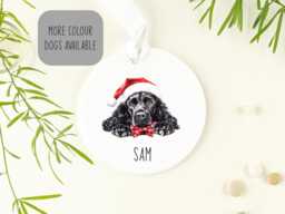 Personalised Cocker Spaniel Ceramic Ornament, , Christmas Tree Decoration, Bauble, Perfect Gift For The Tree