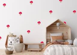 Toadstool Wall Decals Woodland Nursery Decor, Removable Stickers - thumbnail 1