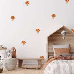 Toadstool Wall Decals Woodland Nursery Decor, Removable Stickers - thumbnail 2