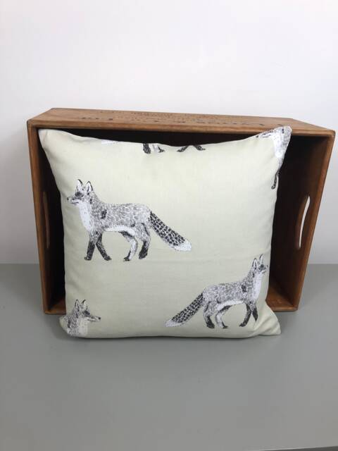 "Handmade Fox Cushion Cover - Beige Woodland Home Decor 12"" To 18" - image 1