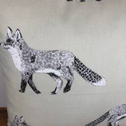 "Handmade Fox Cushion Cover - Beige Woodland Home Decor 12"" To 18" - thumbnail 3