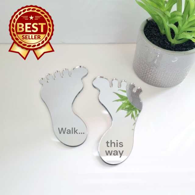 Acrylic Mirror Feet Wall Art Personalized Engraving Available - image 1